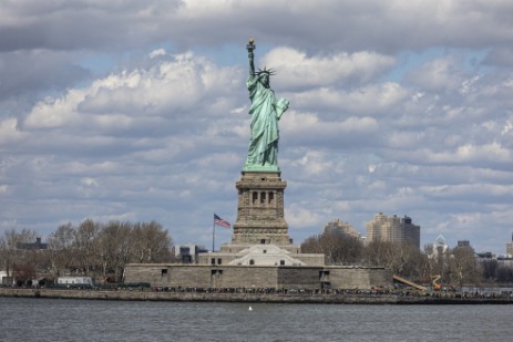 Skyline von Manhattan von Staton Island Ferry